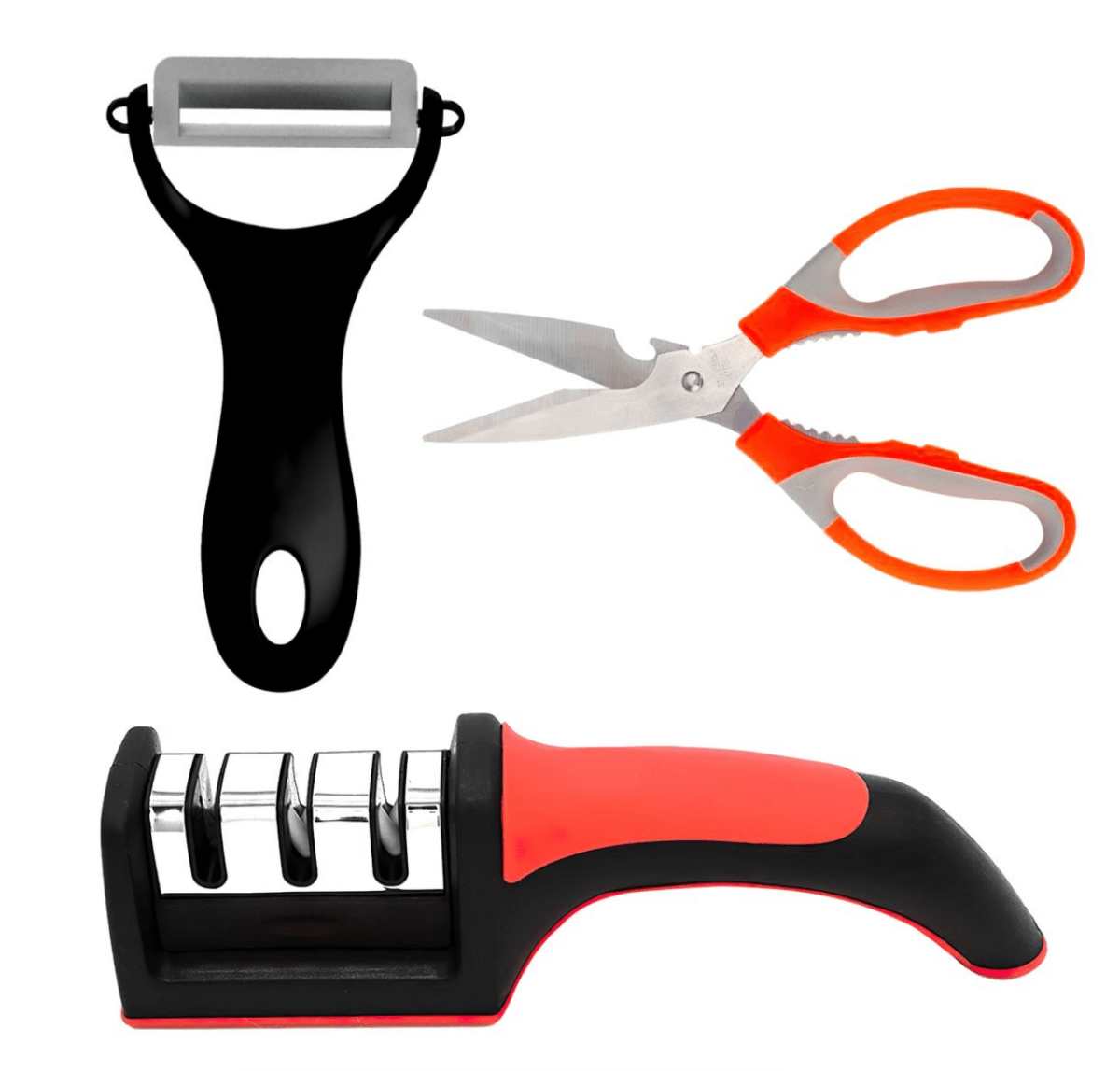 3PC Knife Sharpener, Scissor & Peeler Set - Home Phase