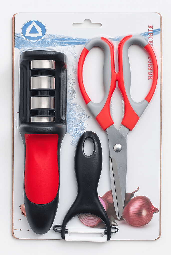 3PC Knife Sharpener, Scissor & Peeler Set - Home Phase