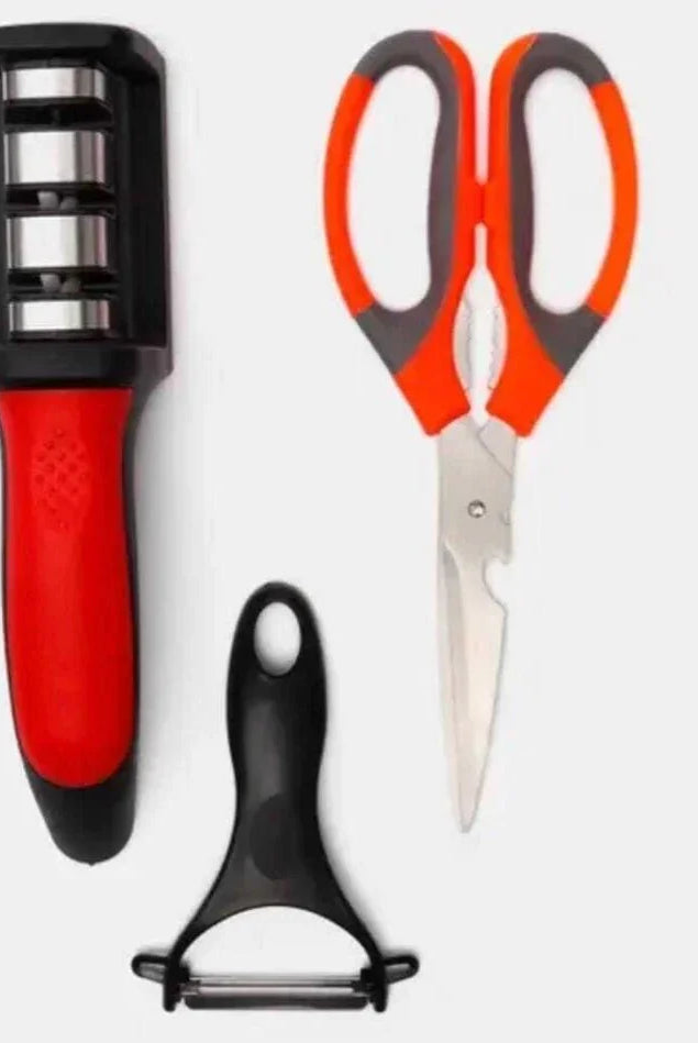 3PC Knife Sharpener, Scissor & Peeler Set - Home Phase