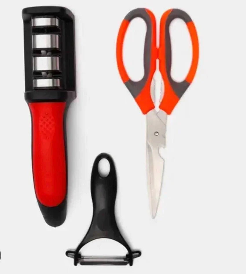 3PC Knife Sharpener, Scissor & Peeler Set - Home Phase