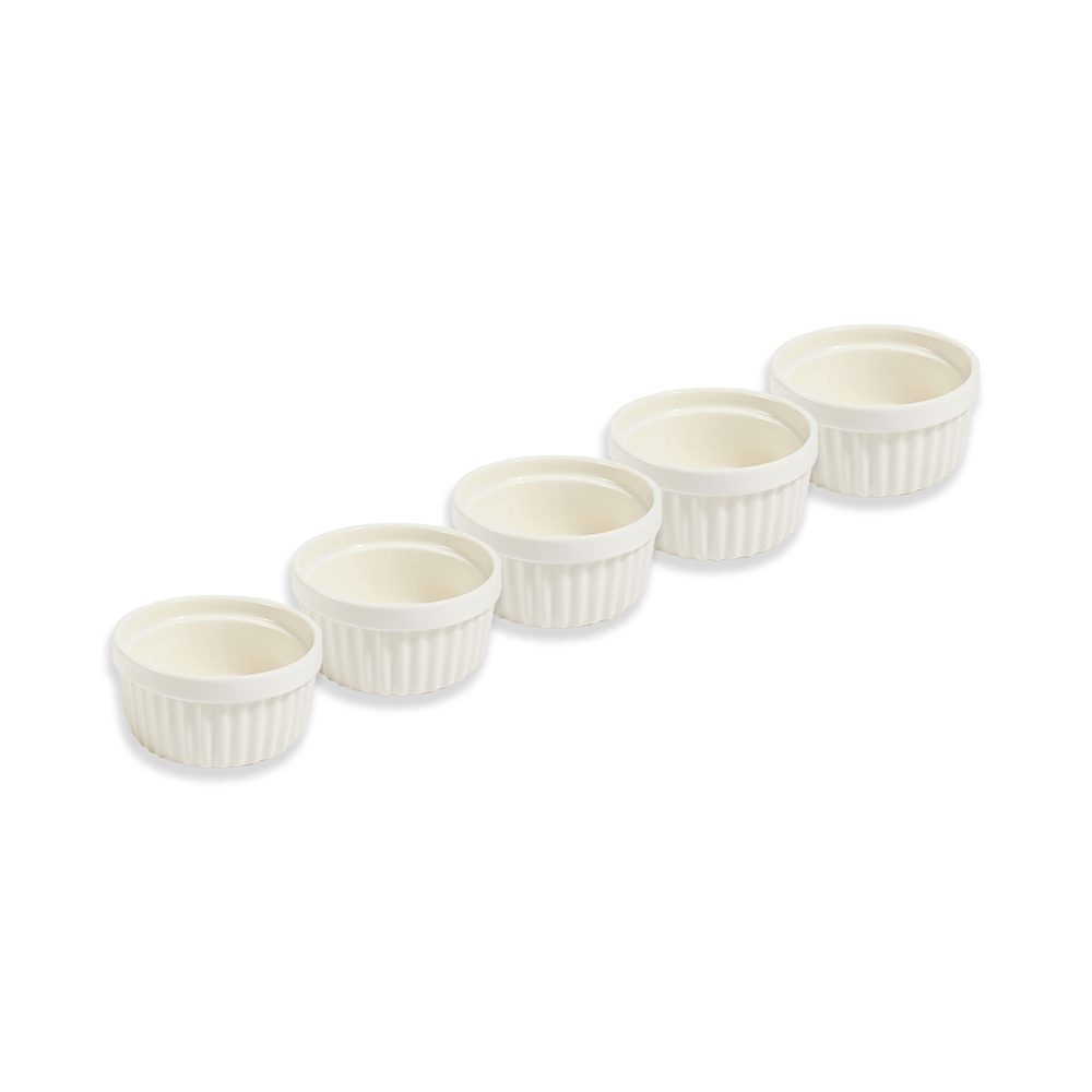 5PC Cereamic White Ramekin Set - 7cm - Home Phase