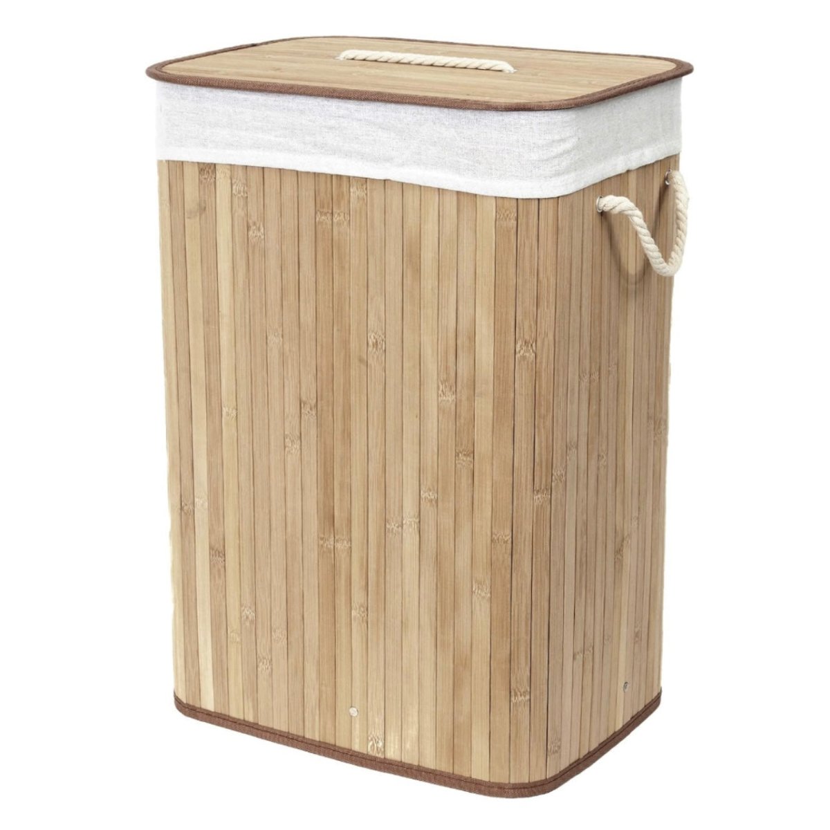 Foldable Square Bamboo Laundry Basket - 65 L - Style Phase Home