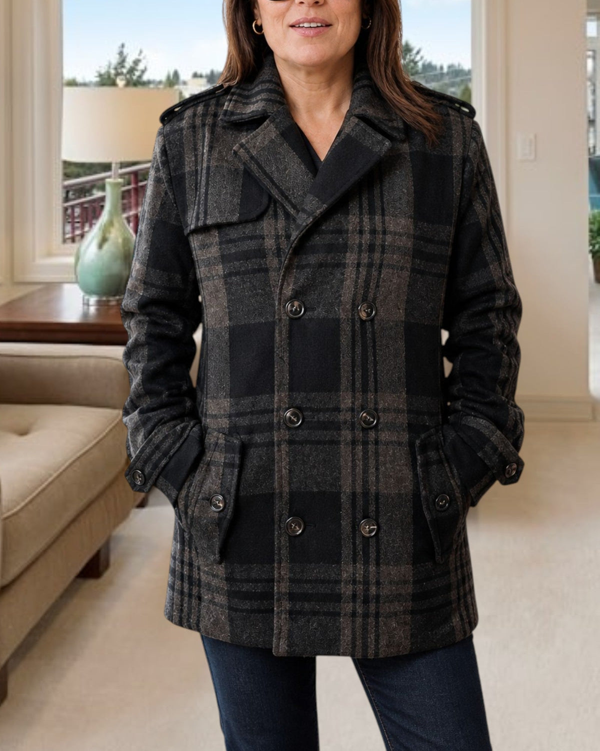 Ladies Black Melton Blazer Coat - StylePhase SA