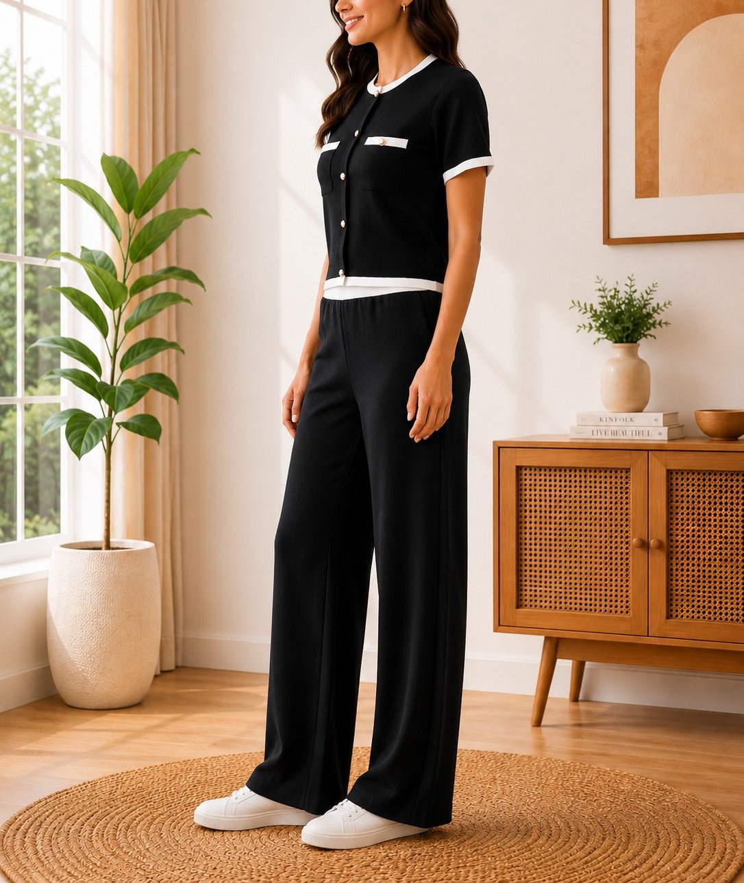 Ladies Black Two-Piece Set - StylePhase SA