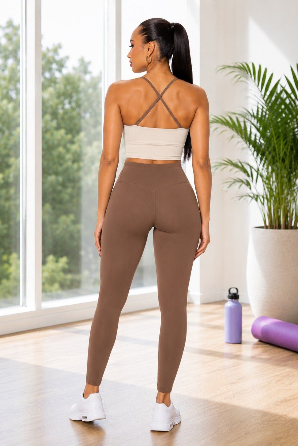 Ladies Brown Strappy Activewear New Feeling Set - StylePhase SA