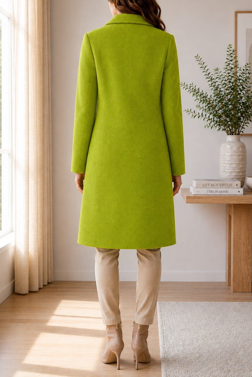Ladies Lime 3 Button Melton Coat - StylePhase SA