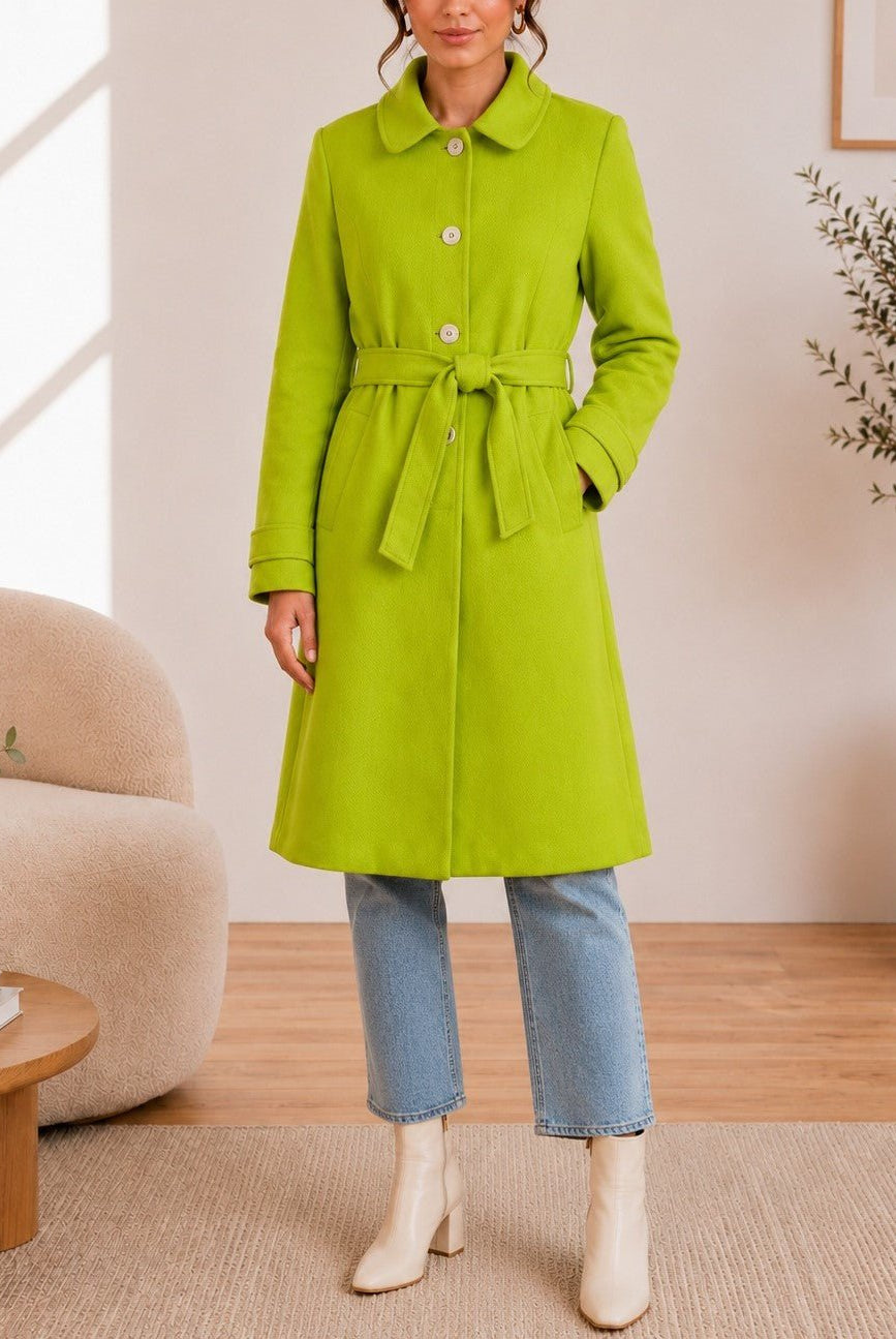 Ladies Lime Collar Coat - StylePhase SA