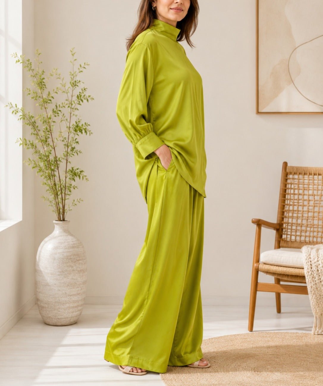 Ladies Lime Green New Feeling Two-Piece Set - StylePhase SA