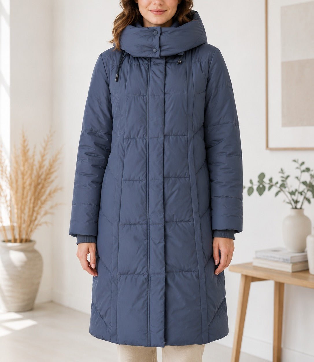 Ladies Longline Detachable Hoody Jacket - Grey - StylePhase SA