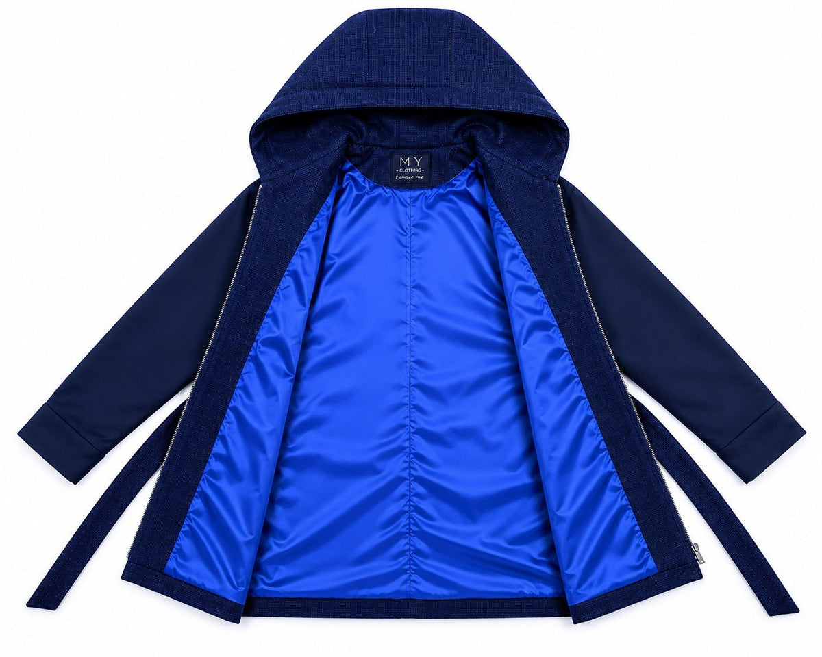 Ladies Navy Wool Blend Zip Jacket - StylePhase SA