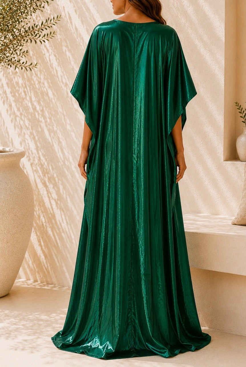 Ladies New Feeling Satin Emerald Kaftan - StylePhase SA