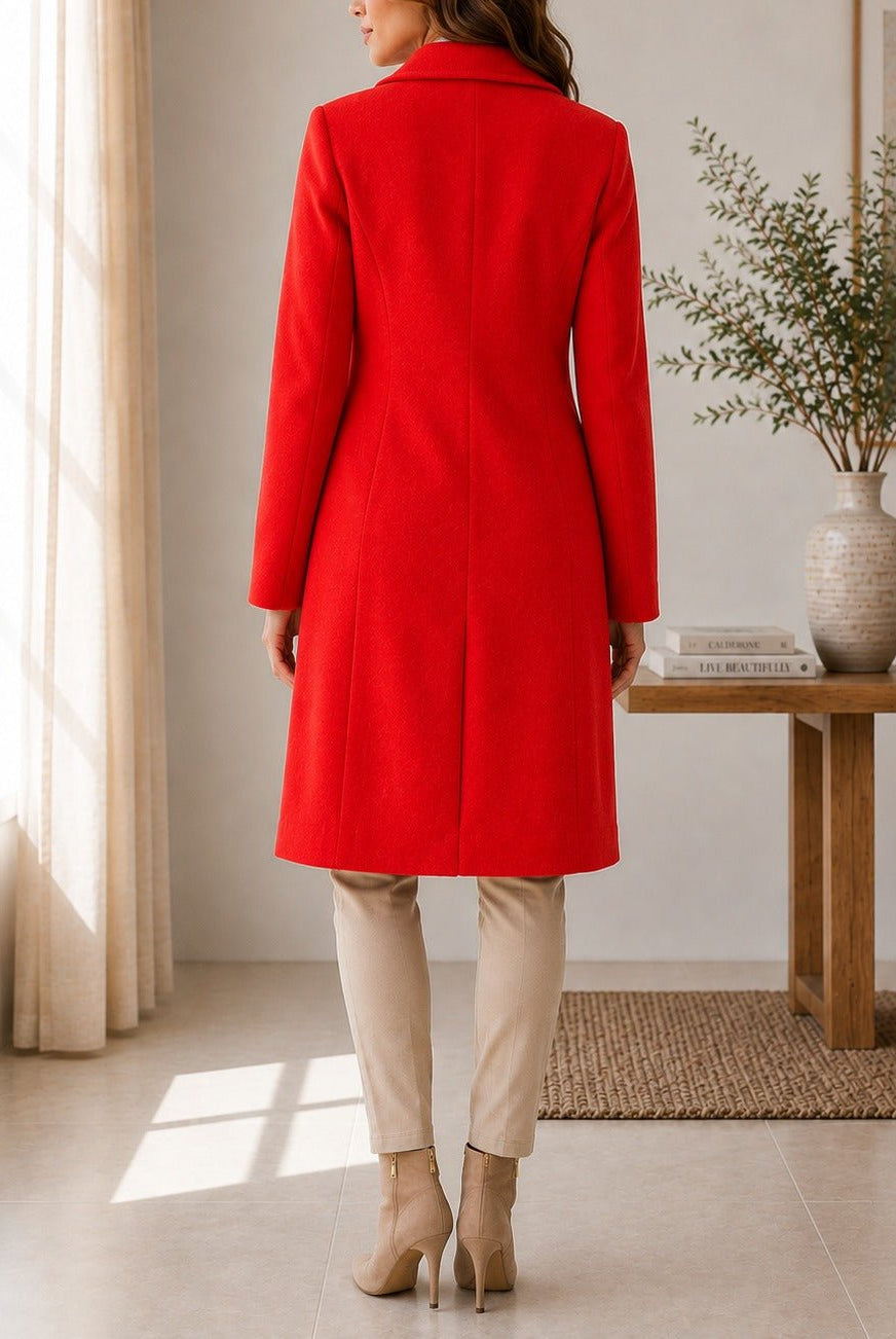 Ladies Orange 3 Button Melton Coat - StylePhase SA