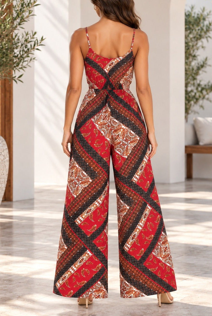 Ladies Orange And Brown Strappy Jumpsuit - StylePhase SA