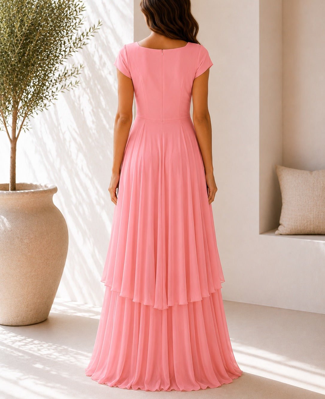 Ladies Pink Layered Maxi Dress - StylePhase SA