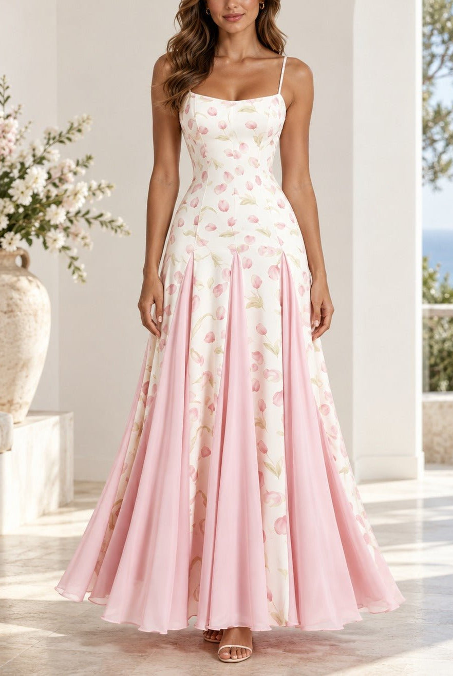 Ladies Pink Rose Maxi Dress - StylePhase SA
