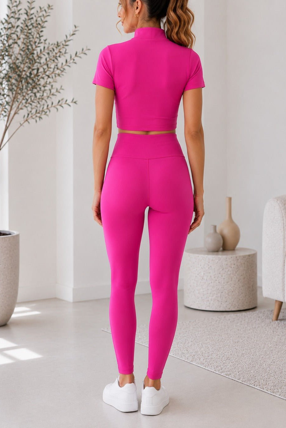 Ladies Pink Zip Up Two-Piece Activewear Set - StylePhase SA
