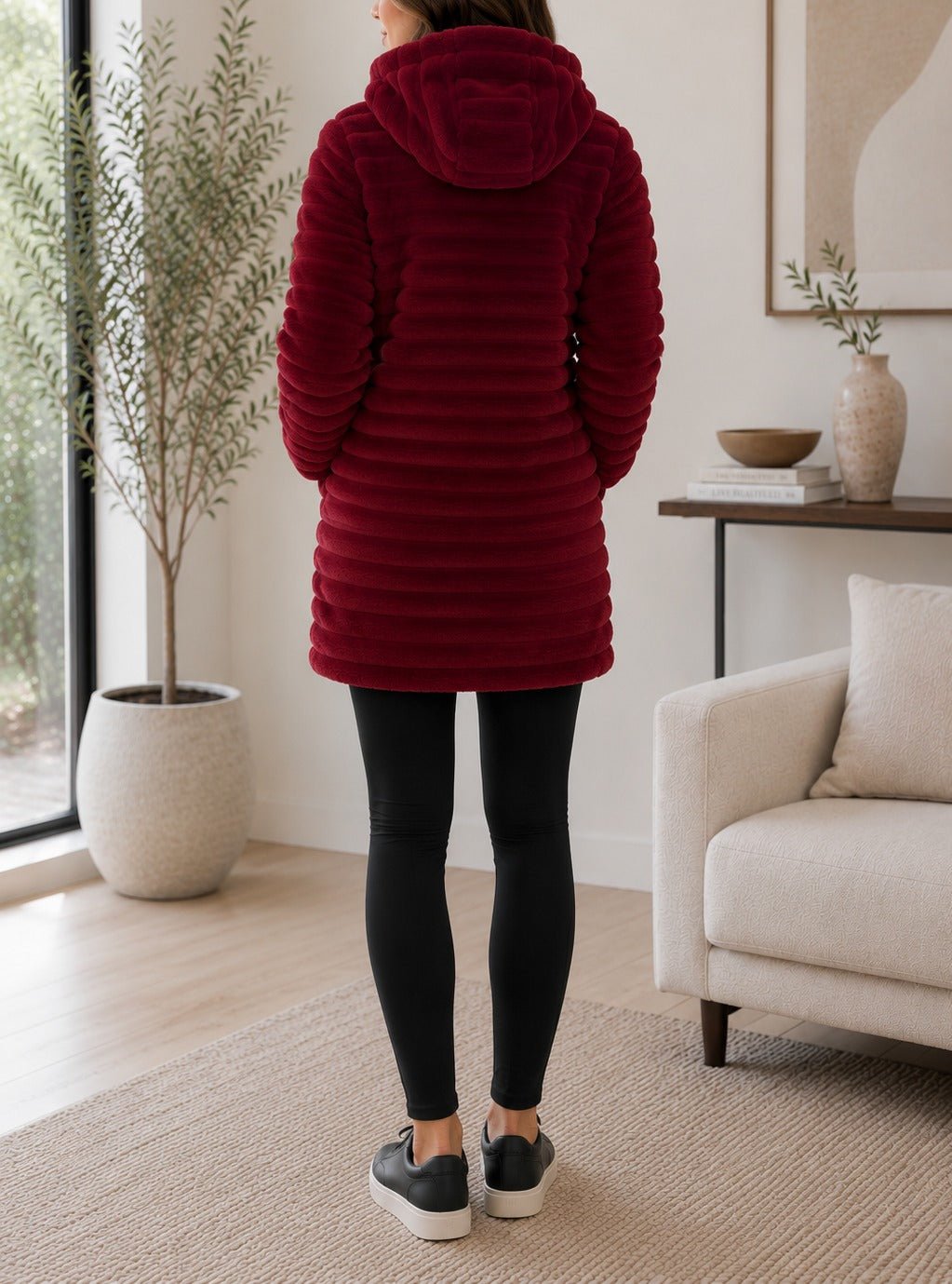 Ladies Red Fur Pattern Jacket - StylePhase SA