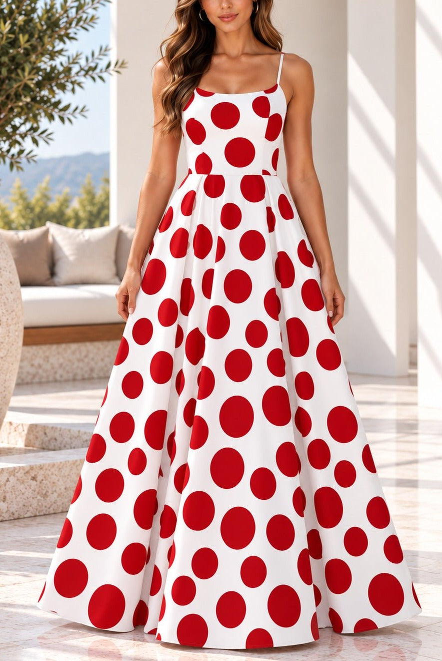 Ladies Rust Polka Dot Tie Back Dress - StylePhase SA