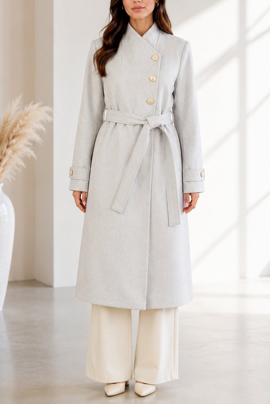 Ladies Stone Side Collar Melton Coat - StylePhase SA