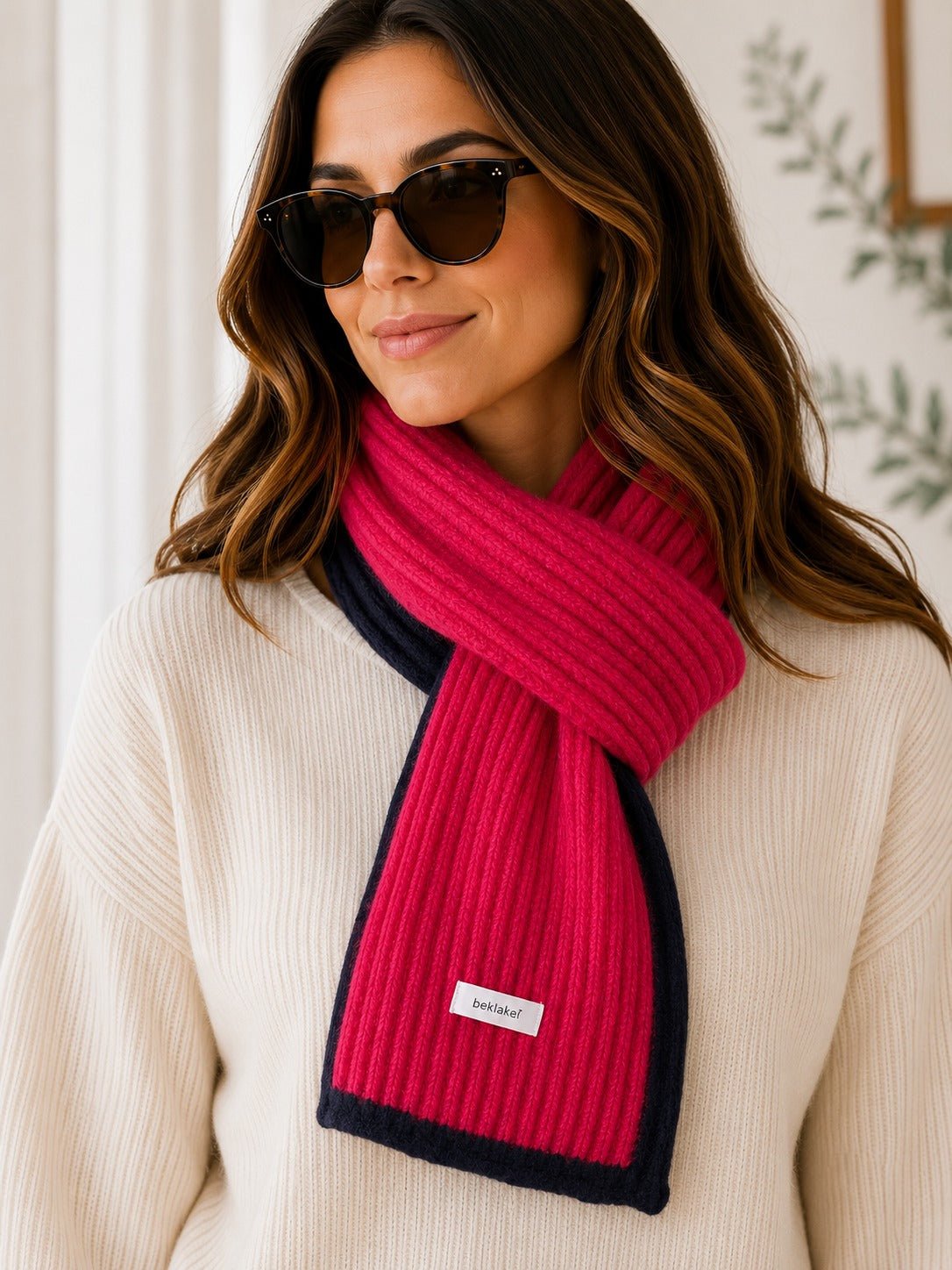 Ladies Tassel End Scarf-Red - StylePhase SA