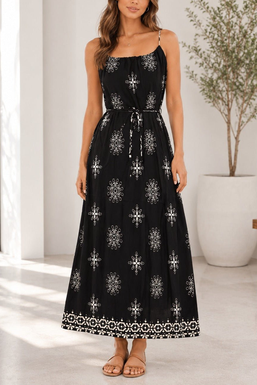 Ladies Tie Front Black Pocket Dress - StylePhase SA