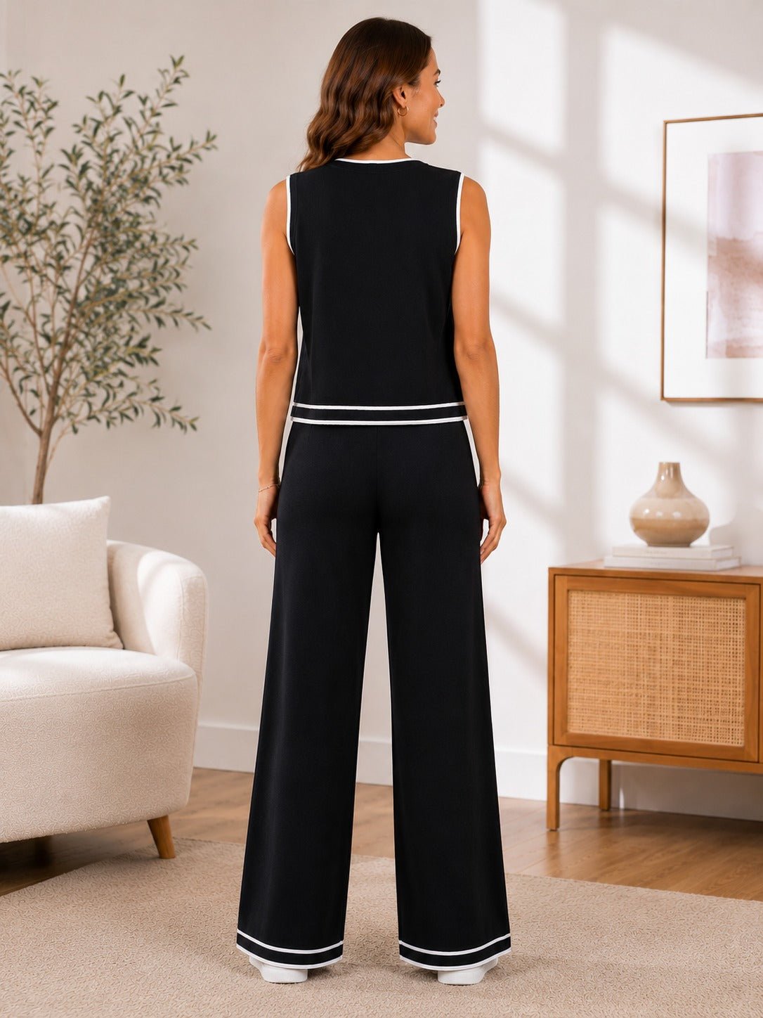 Ladies Two-Piece Black Set- New Feeling - StylePhase SA