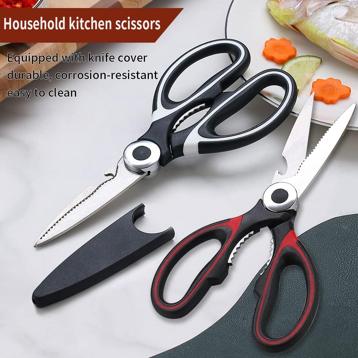Multifunctional Kitchen Scissor With Safety Cover - Home Phase