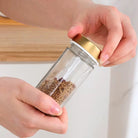 360 Rotating Gold Glass Spice Rack - 12 Jars - Home Phase