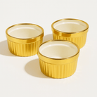 3PC Cereamic Gold Ramekin Set - 10cm - Home Phase