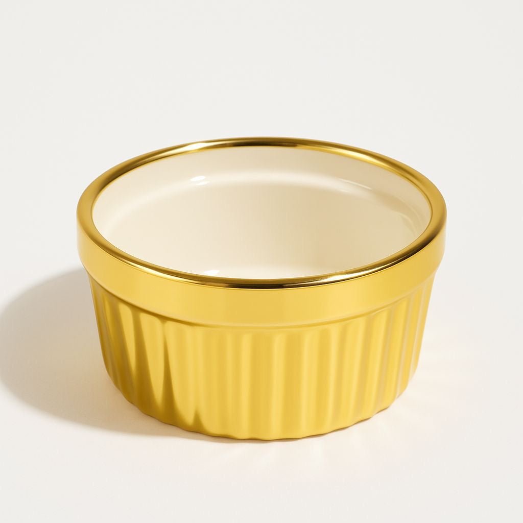 3PC Cereamic Gold Ramekin Set - 10cm - Home Phase