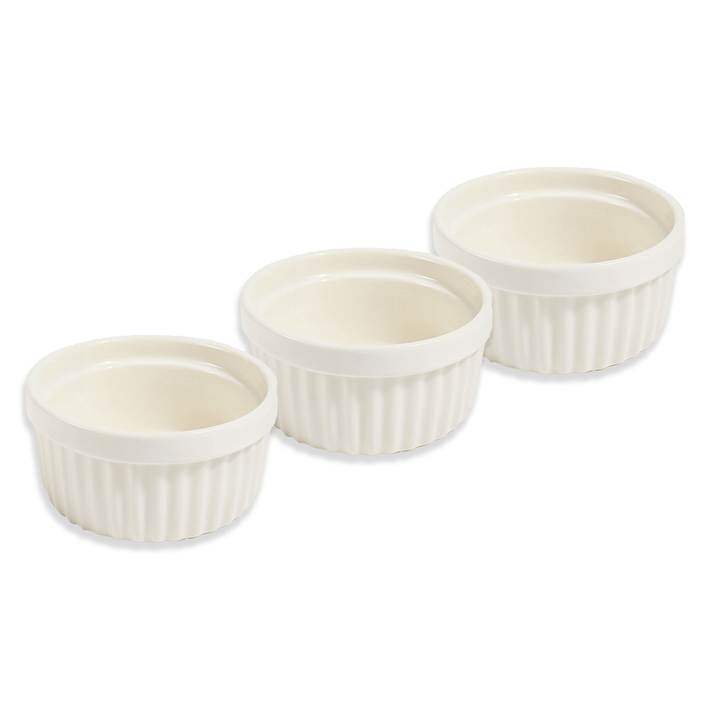 3PC Cereamic White Ramekin Set - 10cm - Home Phase
