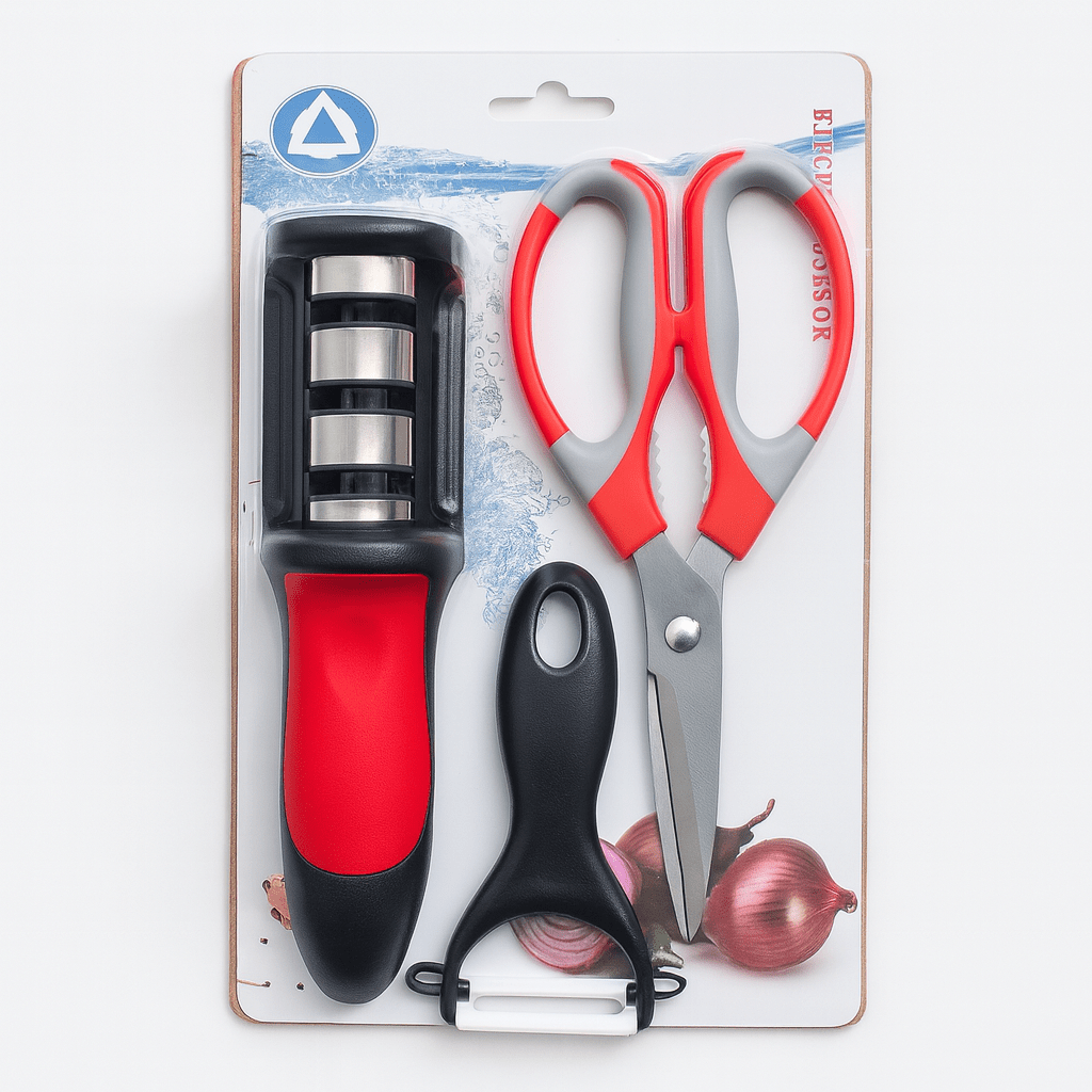3PC Knife Sharpener, Scissor & Peeler Set - Home Phase