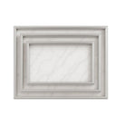 3PC Plastic Serving Tray Set - Silver Rim & Marble - Home Phase