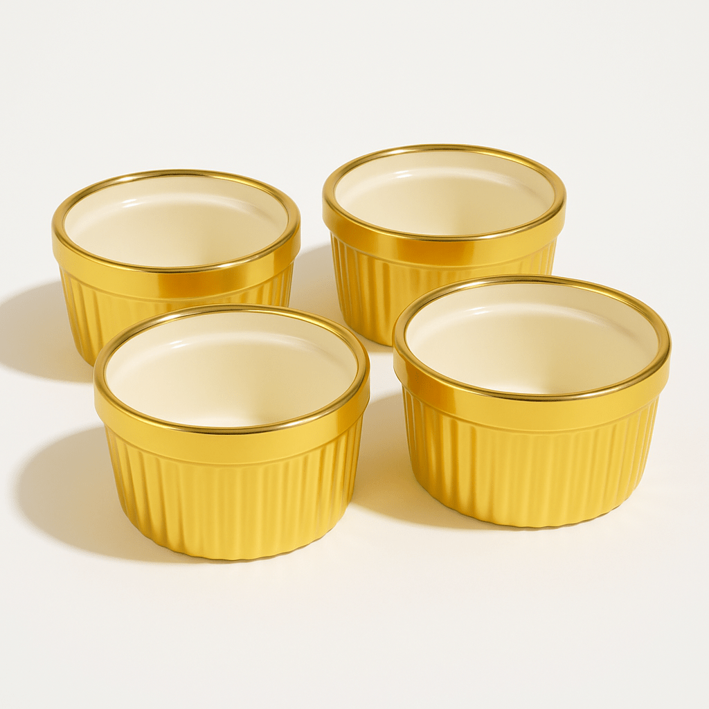 4PC Cereamic Gold Ramekin Set - 9cm - Home Phase