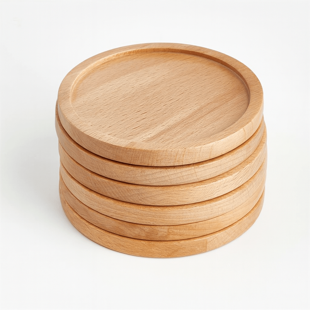 6PC Bamboo Coaster Set - 9CM - Home Phase