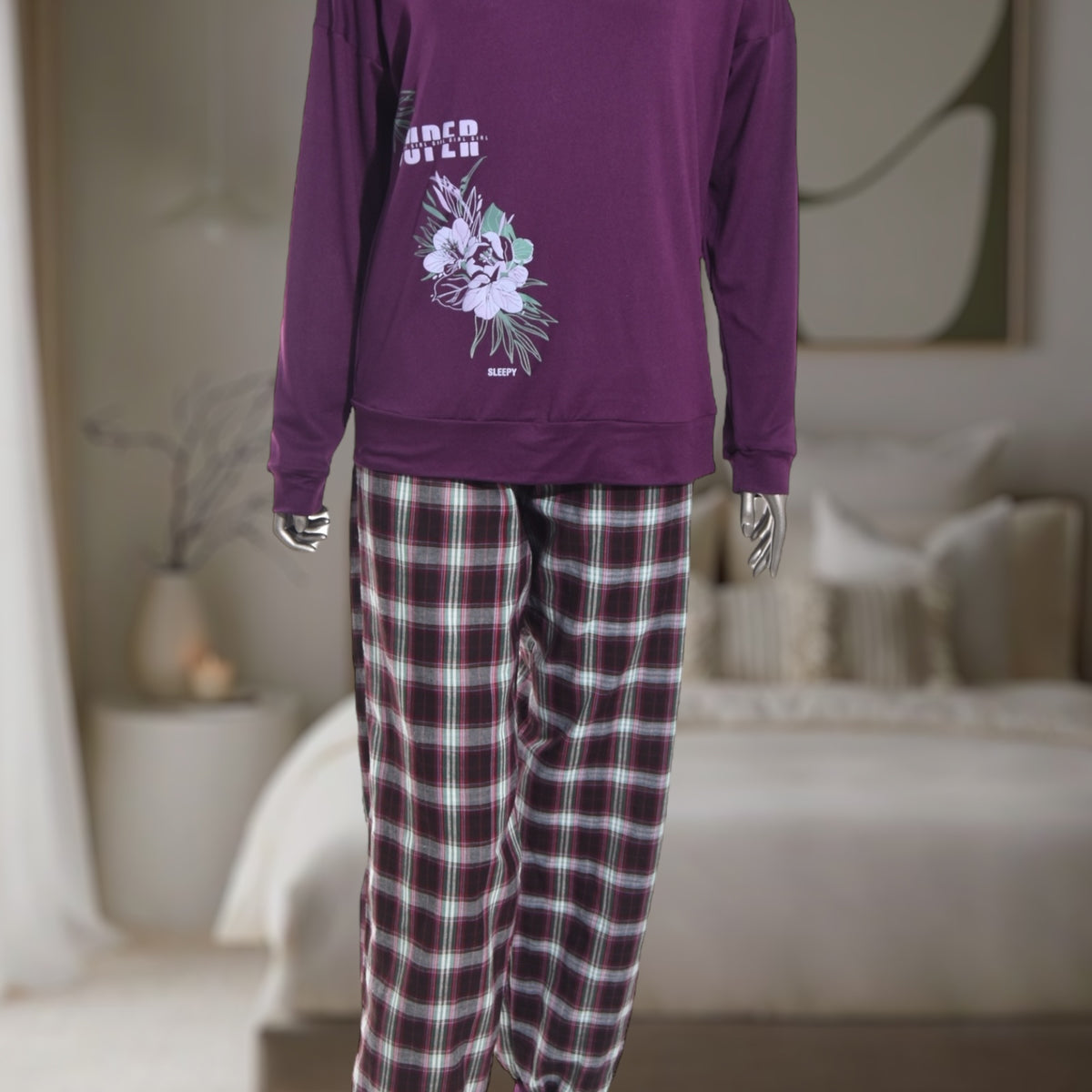 Ladies Purple Super Print Pyjama – Forever Sleepy