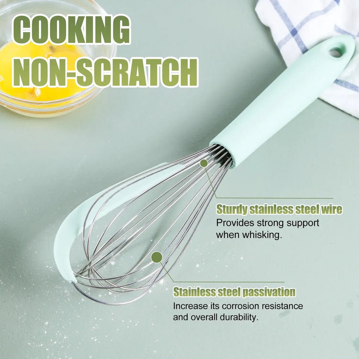 Eotia Stainless Steel Whisk With Scraper - 31 cm - Home Phase