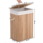 Foldable Square Bamboo Laundry Basket - 65 L - Style Phase Home