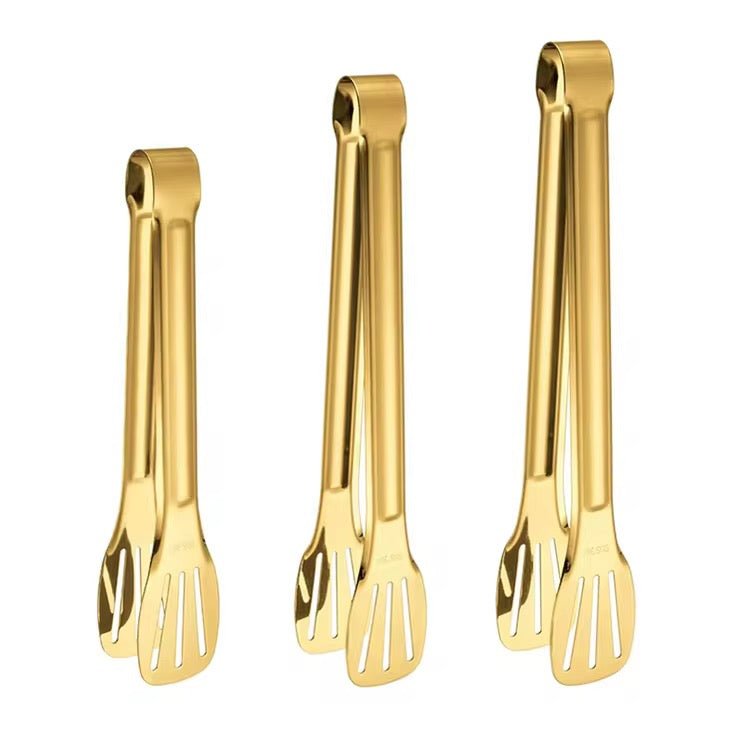 Gold Stainless Steel Clip Tong - 23cm - Home Phase