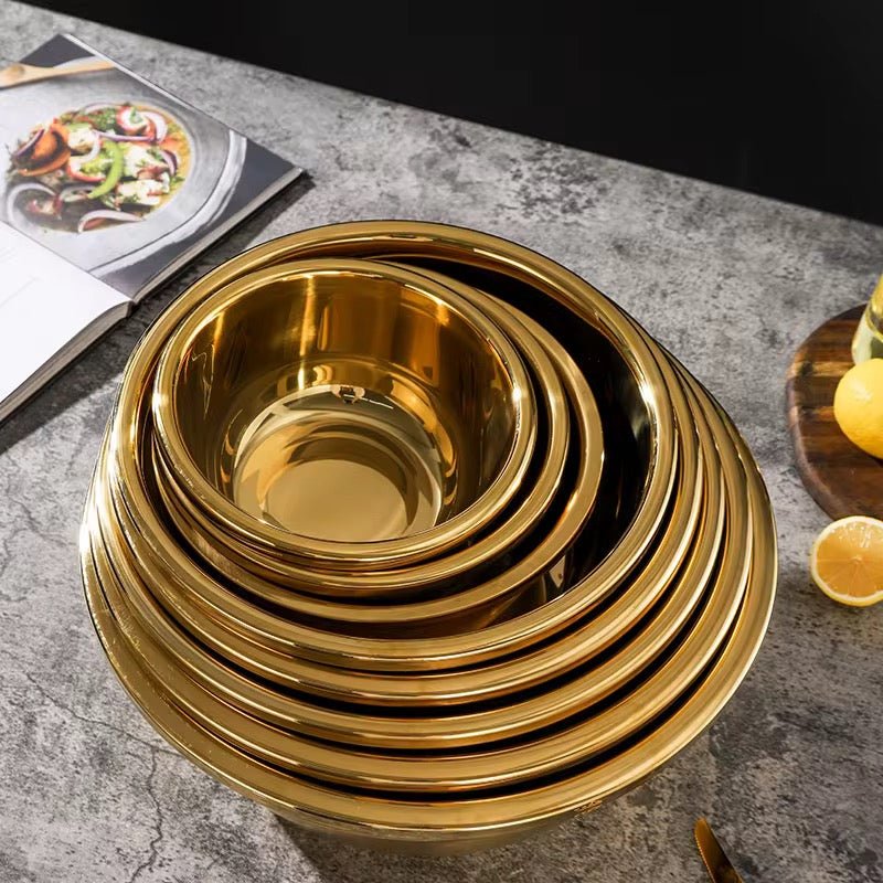 Gold Stainless Steel Mixing Bowl - Home Phase