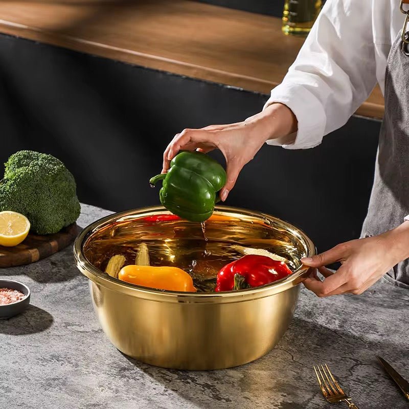Gold Stainless Steel Mixing Bowl - Home Phase