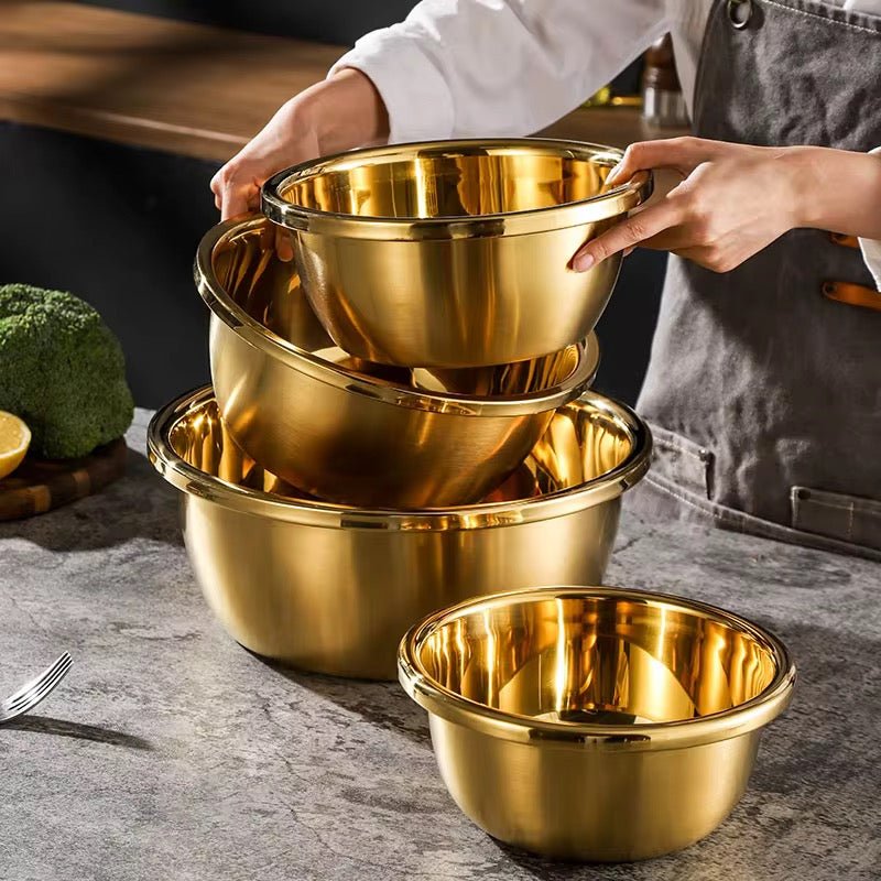 Gold Stainless Steel Mixing Bowl - Home Phase