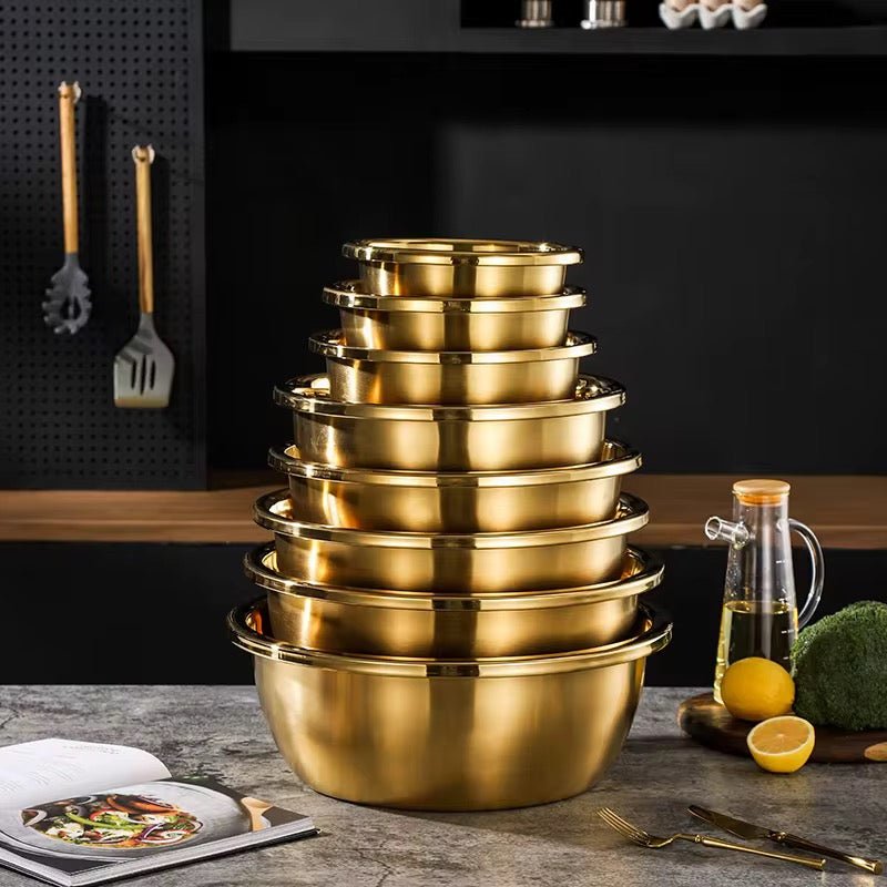 Gold Stainless Steel Mixing Bowl - Home Phase