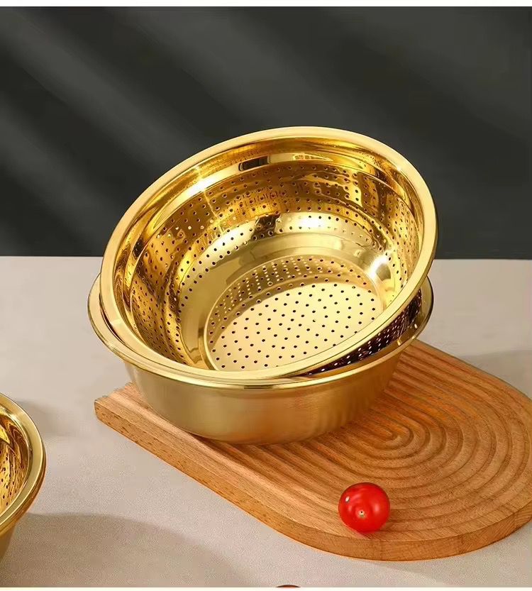 Gold Stainless Steel Mixing Bowl - Home Phase
