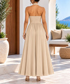 Ladies Beige Halter Neck Maxi Dress - StylePhase SA