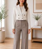 Ladies Beige Twill Crop Jacket - StylePhase SA