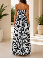 Ladies Black And White Patterned Maxi Dress - StylePhase SA