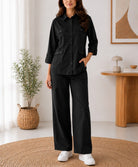 Ladies Black Button Through Two Piece Set- New Feeling - StylePhase SA