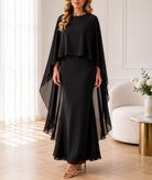 Ladies Black Cape Sleeve Two Piece Set - New Feeling - StylePhase SA