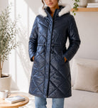ladies Black Faux Fur Hoody Padded jacket - StylePhase SA